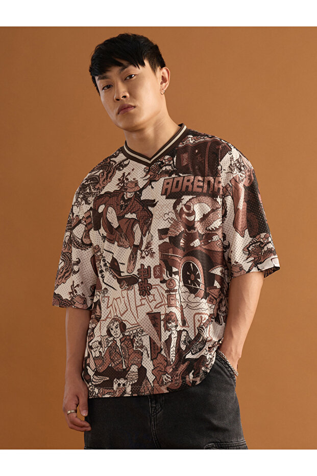 قمصان Ukiyo-E Jersey Revival كبيرة الحجم