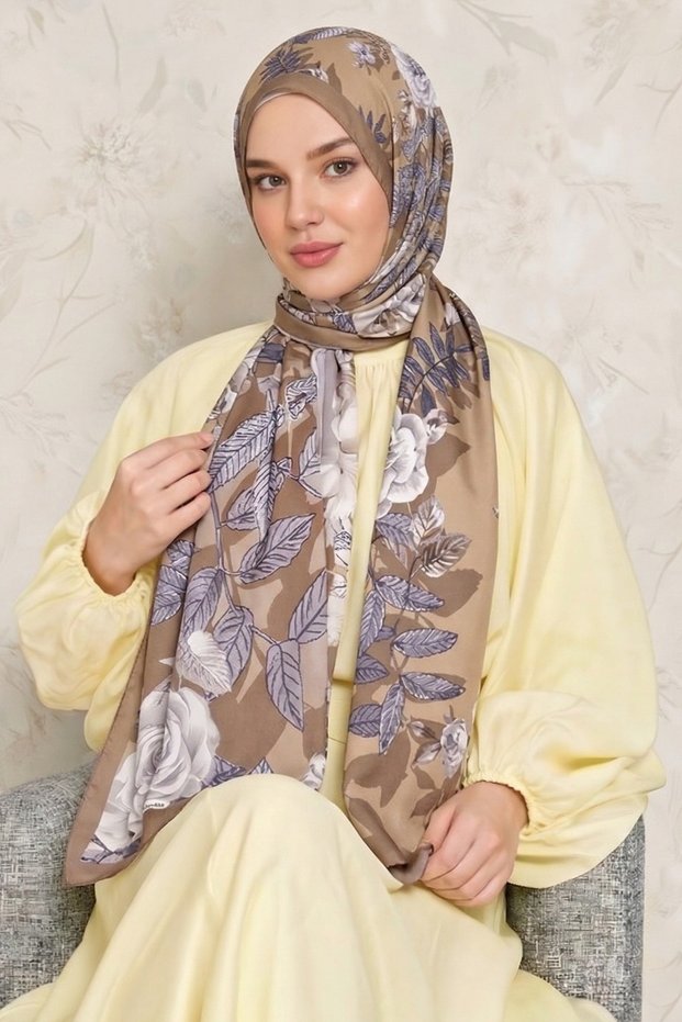 Women's Hijab Shawl Voile Shawl Cupro Silky Textured Wrinkle Resistant Lightweight Shawl