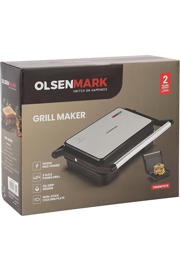 1000W 2-Slice Grill Maker OMGM7070