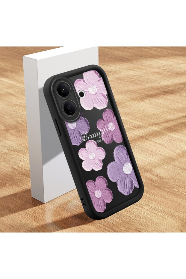 Vivo V60 Lite 4G/5G Compatible Luxury and Stylish Flower Petal Pattern Silicone Phone Case