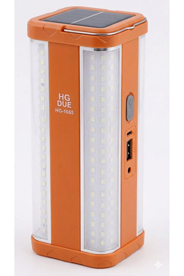 مصباح يدوي LED محمول HG-1665 بقوة 50 واط مع 100 مصباح LED SMD، قابل لإعادة الشحن، للاستخدام في حالات الطوارئ والتخييم
