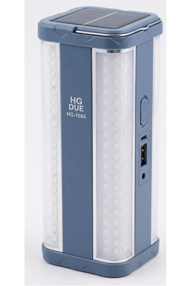مصباح يدوي LED محمول HG-1665 بقوة 50 واط مع 100 مصباح LED SMD، قابل لإعادة الشحن، للاستخدام في حالات الطوارئ والتخييم