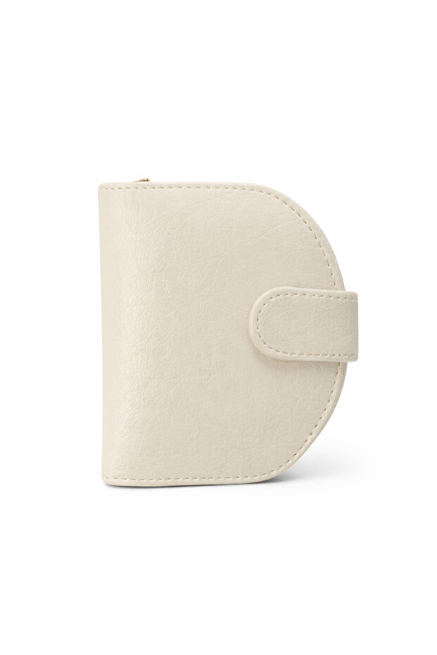 Women's Black Zippered Mini Wallet with Card Holder and Coin Compartment, Stylish Design