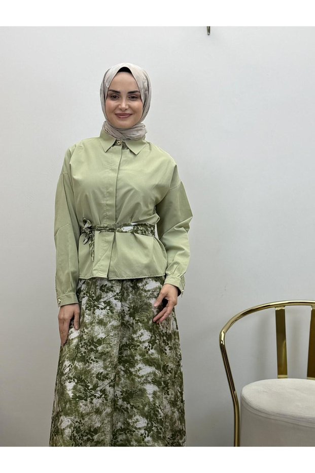 Flower Pattern Skirt Suit