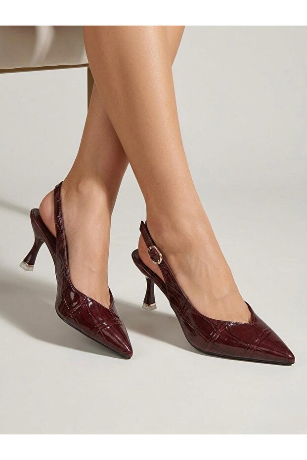 Burgundy Women's Heeled Shoes