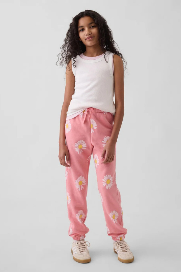 Girl's Relaxed Logo French Terry Light Pink Jogger Sweatpants