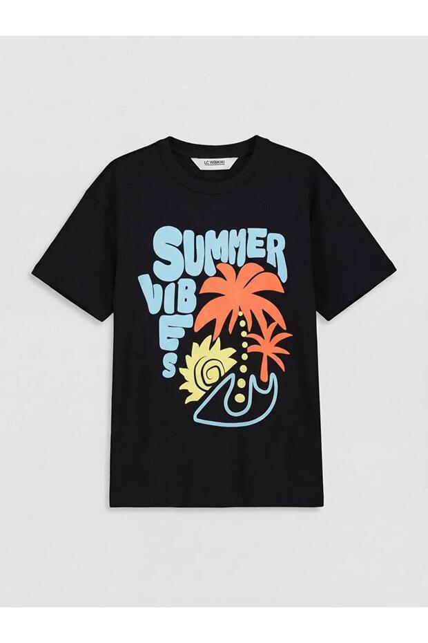Crew Neck Printed Boys' T-Shirt (S6)