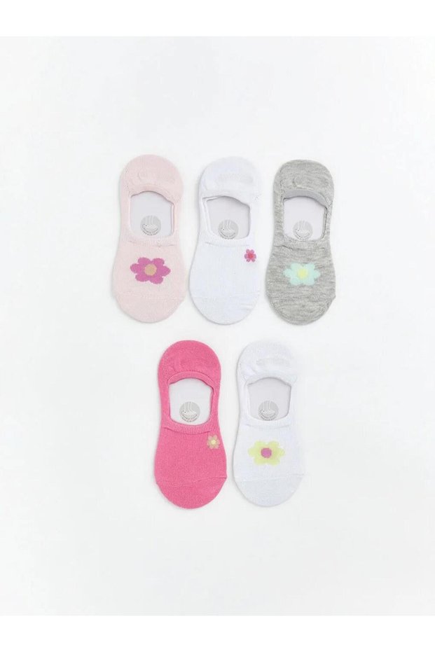 Floral Girls' Ballerina Socks 5-Pack (S6)