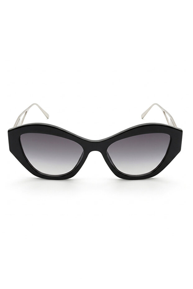 Women's Black Cat Eye Uv400 Protected Modern Design Sunglasses