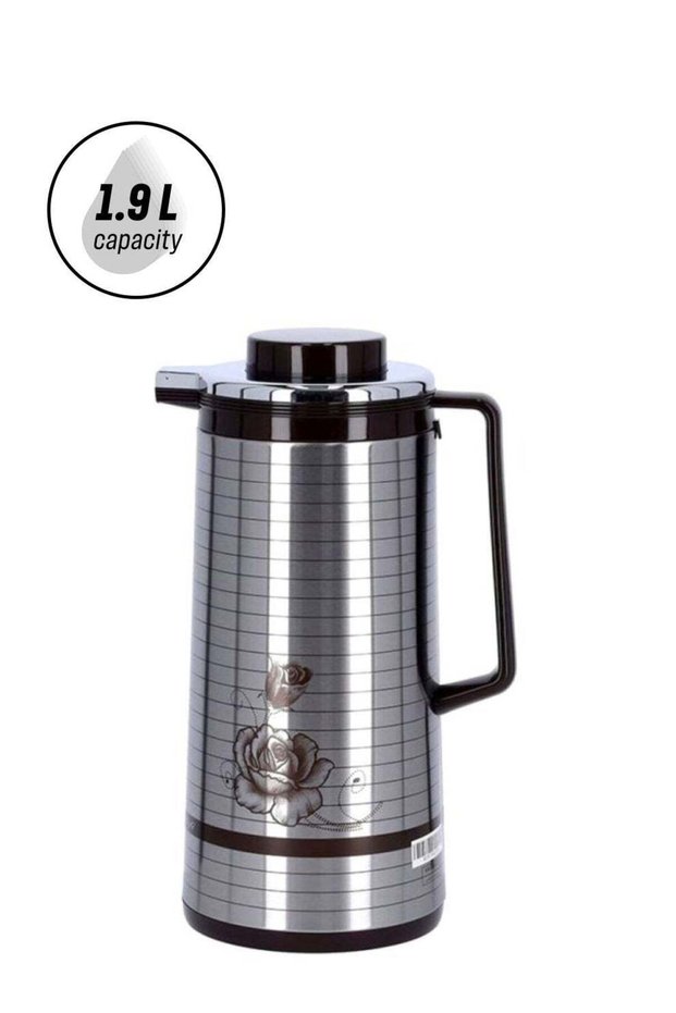 Double Glass Liner Vacuum Flask 1.9L Silver/Black