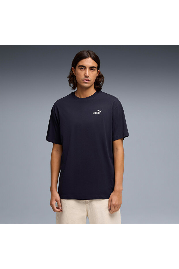 Essential Relaxed No 1 Logo Men's Navy Blue T-Shirt