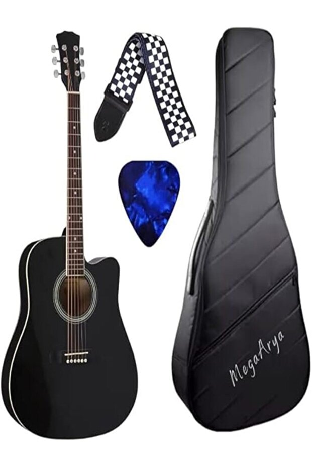 41 Inch Acoustic Guitar Set with Case, Strap, and Picks