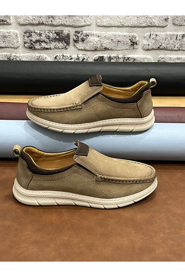 Birkan Genuine Nubuck Leather Orthopedic Lightweight Comfortable Elastic Soft Men's Shoes