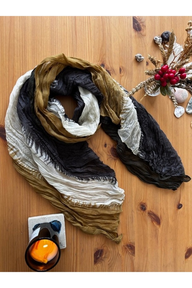 Cotton Multi-Colored Batik Original Patterned Soft Plain Unisex Scarf-Shawl That Wraps You with Love - Kraş -