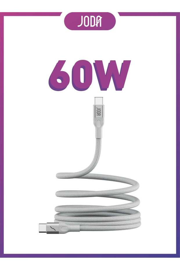 كابل مغناطيسي MagRoll 60 من USB-C إلى USB-C بقوة 60 واط وطول 1.2 متر باللون الفضي
