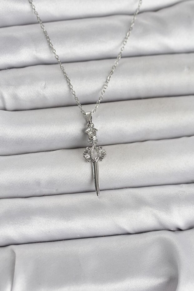 316L Steel Chain Silver Color Sword Model Women's Necklace