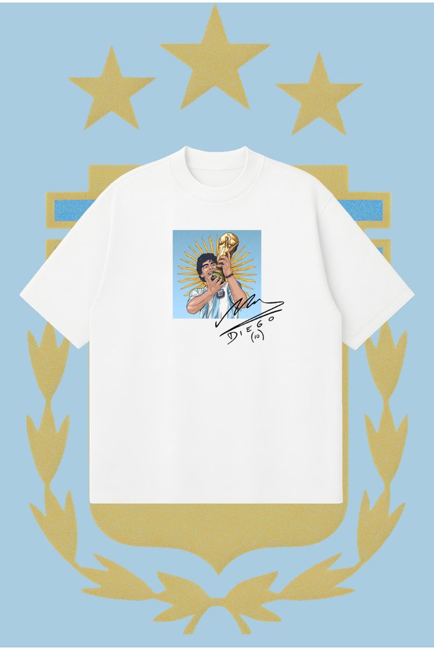 Maradona Argentina Oversize Boxy Fit Unisex 100% Cotton Tshirt β Printed T-Shirt | Streetwear