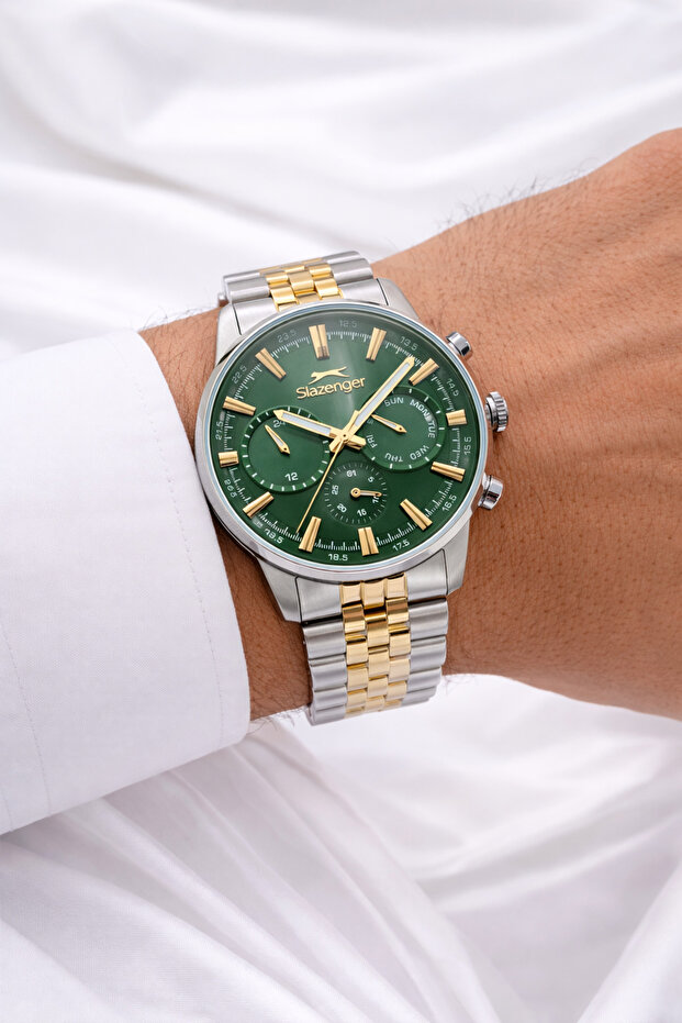 Men's Wristwatch Stylish and Suitable for Daily Use Green Dial Functions Active 10 Atm