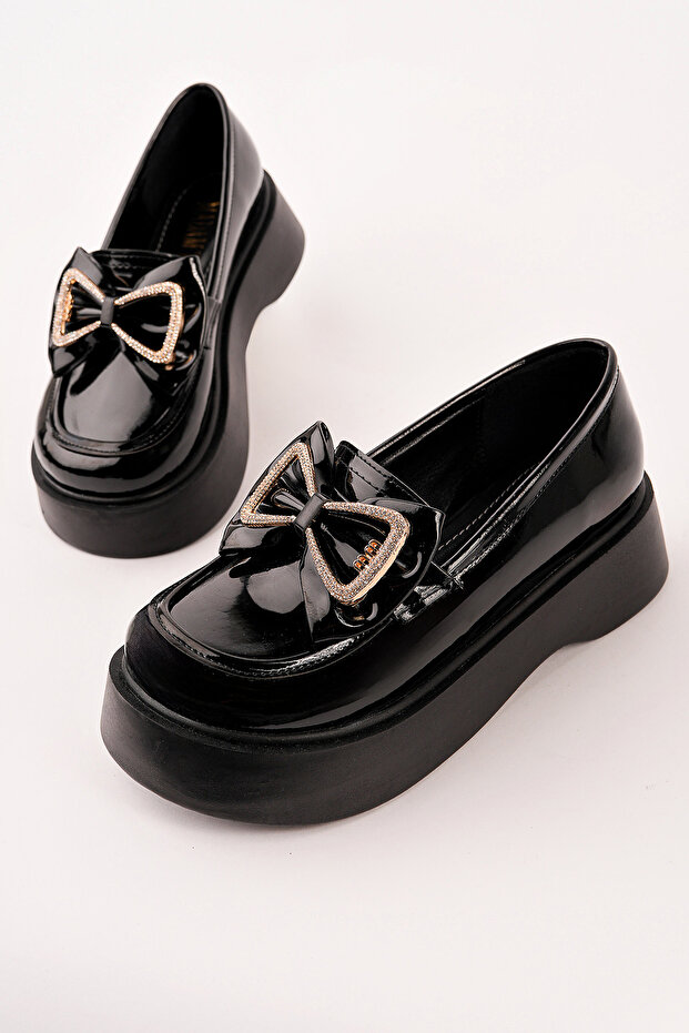 Smr-4029 Thick Sole Ribbon Stone Loafer