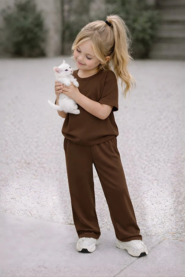 Children's Lycra Short Sleeve Cotton Track Suit Set