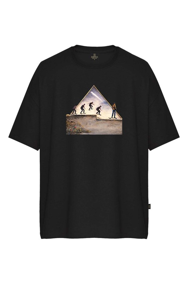 Men's Skateboard Themed Printed Oversize Short Sleeve T-Shirt