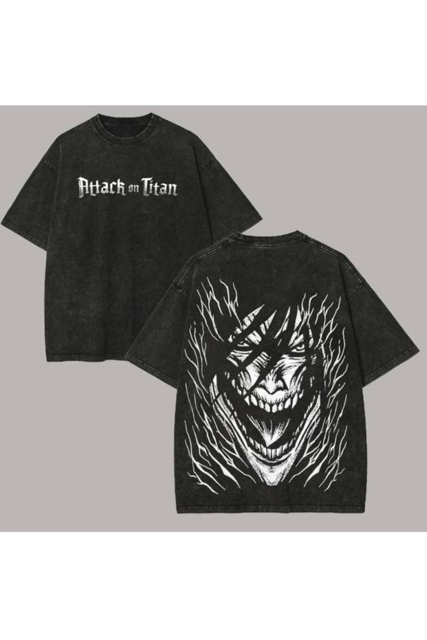 Anime Oversize T-Shirt - Anthracite Vintage Washed - 100% Cotton