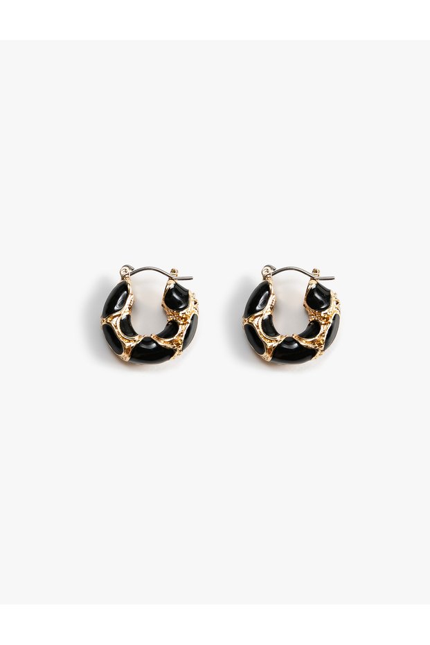 Patterned Hoop Earrings Thick