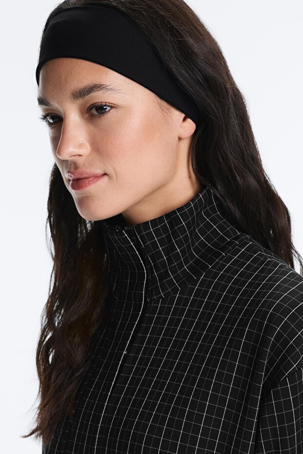 Long checked piqué jacket - 3