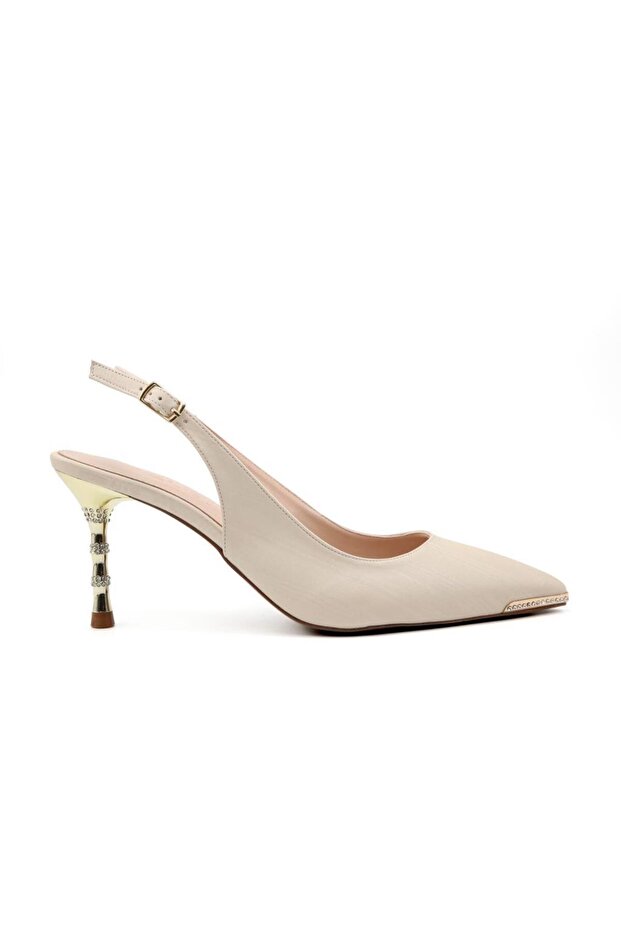 129-2707 Beige Women's Heeled Shoes