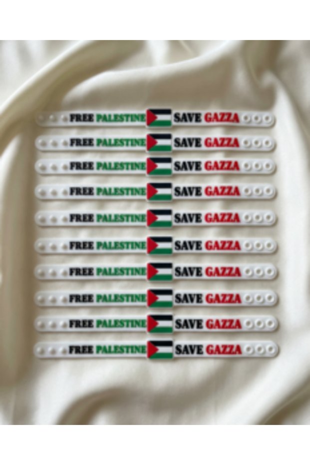 Sports Bracelet Palestine Save Gaza Scented Silicone Adjustable Unisex 10 Pieces