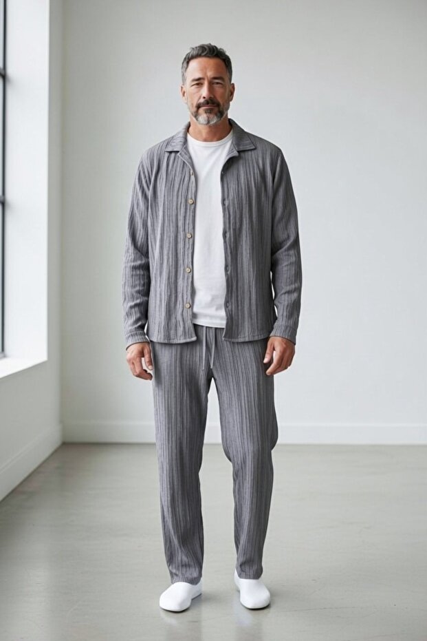Men's Smoke Gray Pablo Shirt and Pants Set