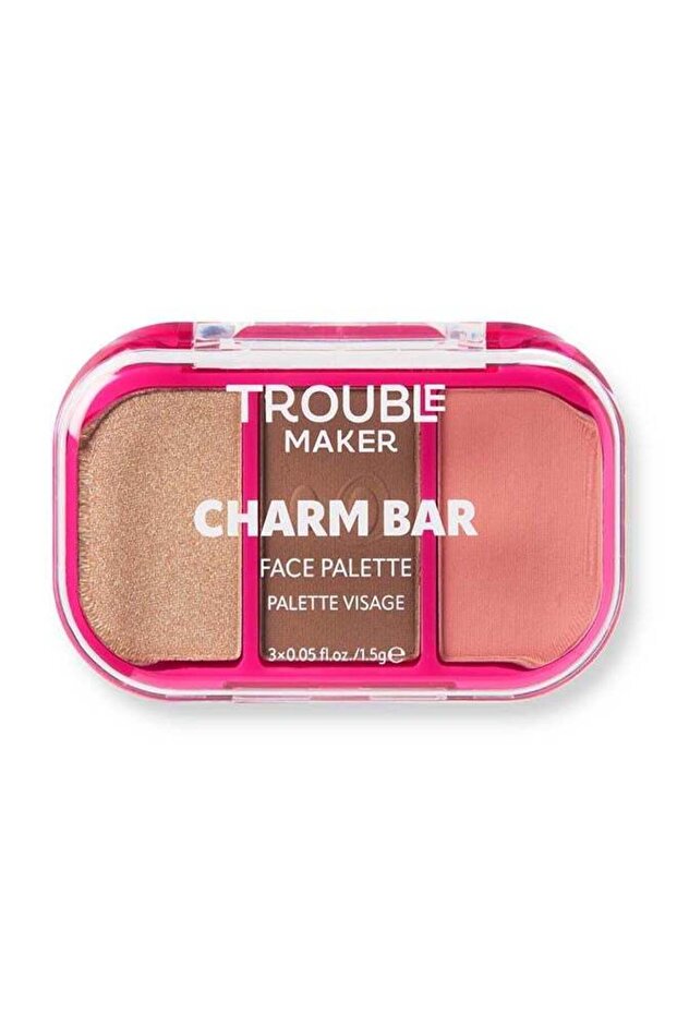 Charm Bar Face Trio Palette – Blush, Contour & Highlight | Good Luck