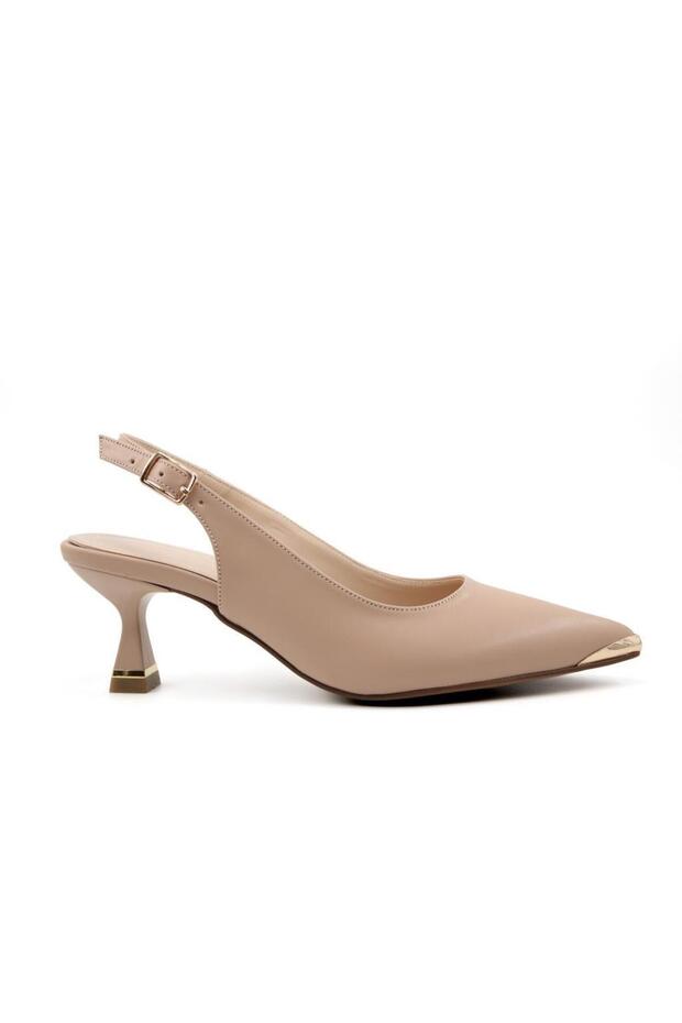 133-K11 Beige Women's Heeled Shoes