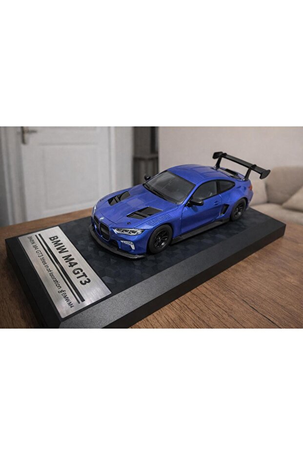 Bmw M4 Gt3 Diecast Model Car Openable Doors 1:32 Scale Boxed with Stand Bmw M4 Blue Model Car