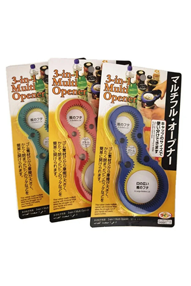 3-Function Non-Slip Jar Opener Non-Slip Bottle Can Opener 3 in 1 Opener