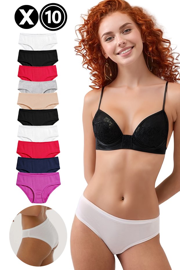 Women'S, Cotton Basic Sli̇p Panties, 10-Pack, Advantageous Cotton Panties