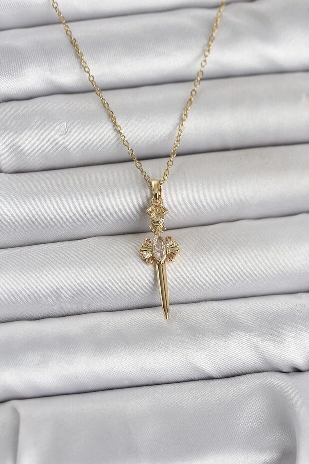 316L Steel Chain Gold Color Sword Model Women's Necklace -
