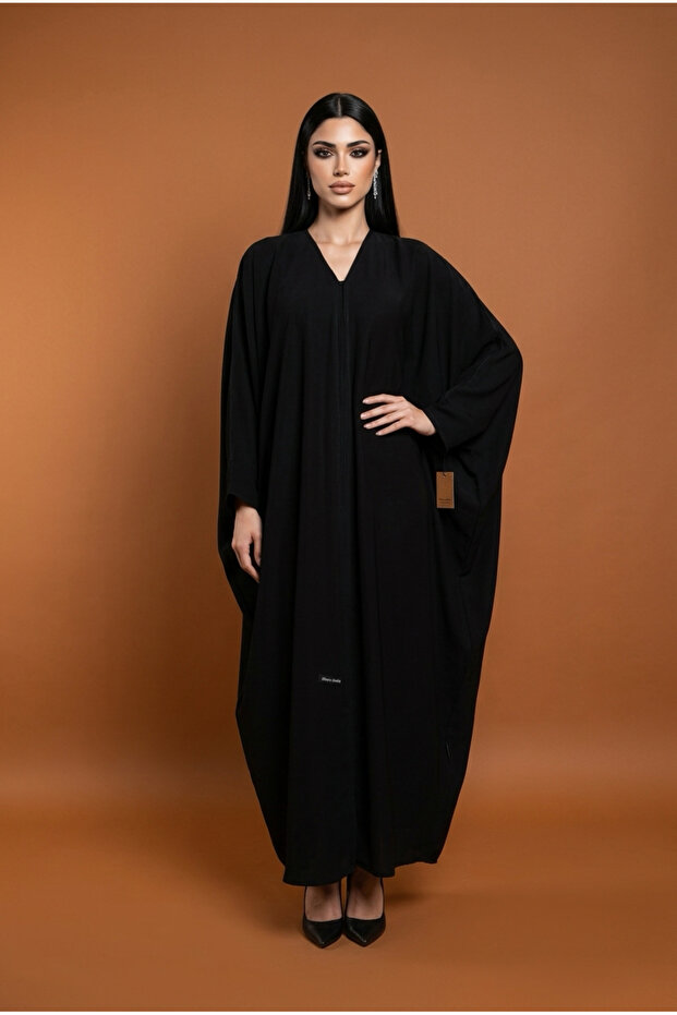 عباية ساده مشلح كم مقلوب متوفر اقمشه 1كريب ملكي 2نواعم