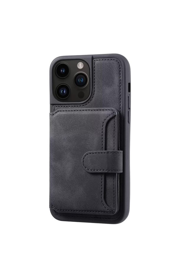 iPhone 17 Pro Max (6.9 Inch) Compatible Leather Case with Magnetic Wallet and Card Holder, Can Stand up
