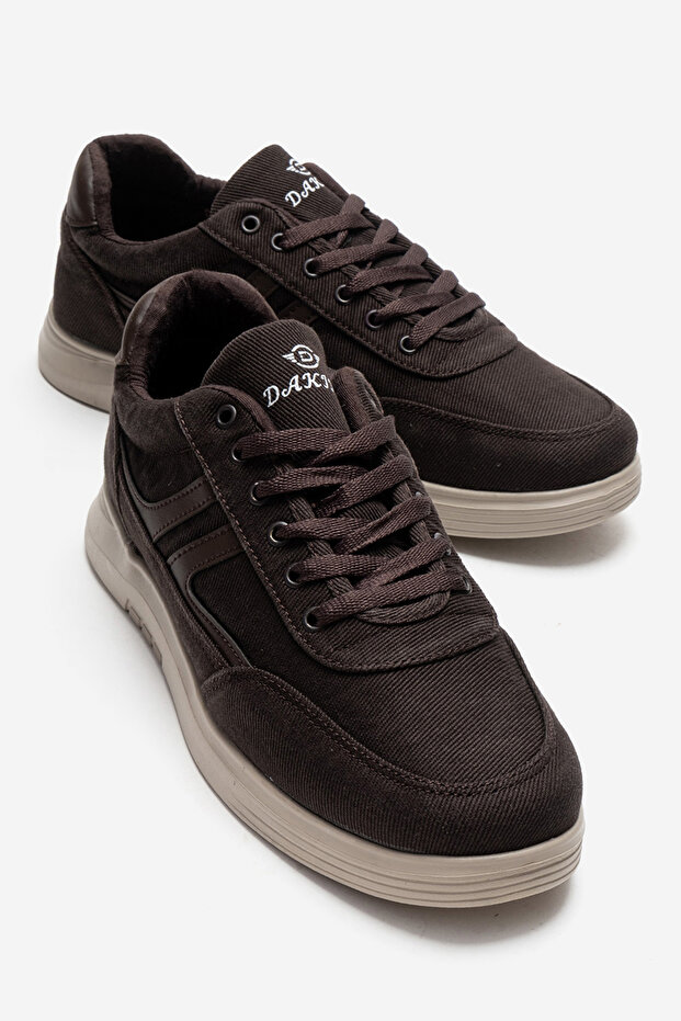 Two-Stripe Linen Men's Shoes Brown
