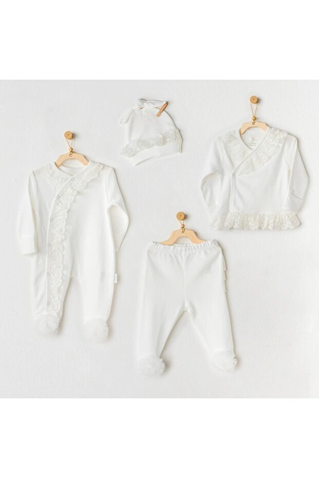 Ac25312 tulle 4-piece hospital outfit ecru