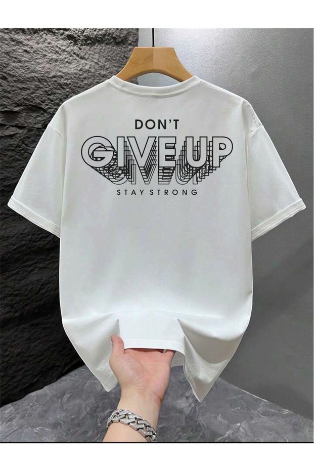 Unisex Oversize Stay Strong Printed Fitness Motivation Gym T-Shirt - Motivational Athlete T-Shirt