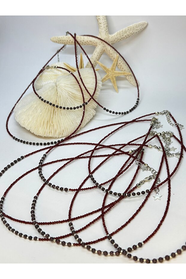 Lal Granat Natural Stone Special Design Necklace