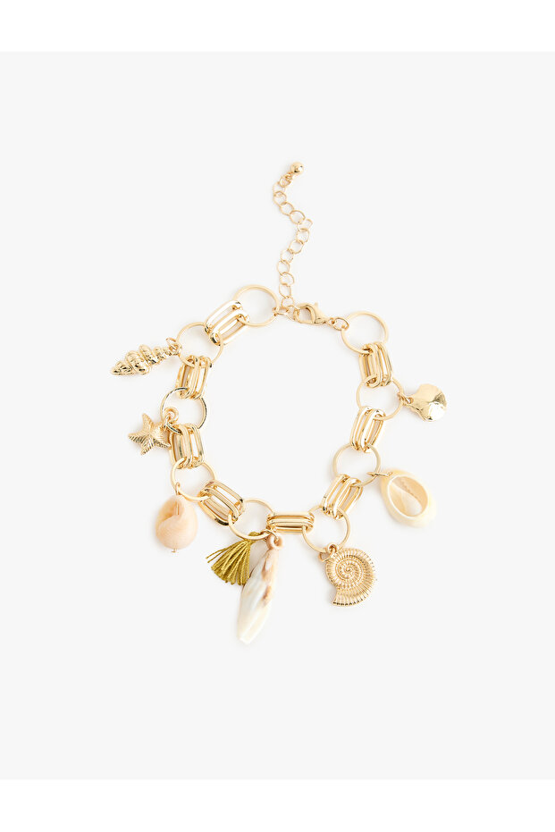 Sea Shell Detailed Dangle Chain Bracelet