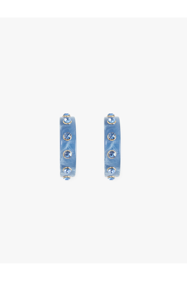 Stone Detailed Hoop Earrings