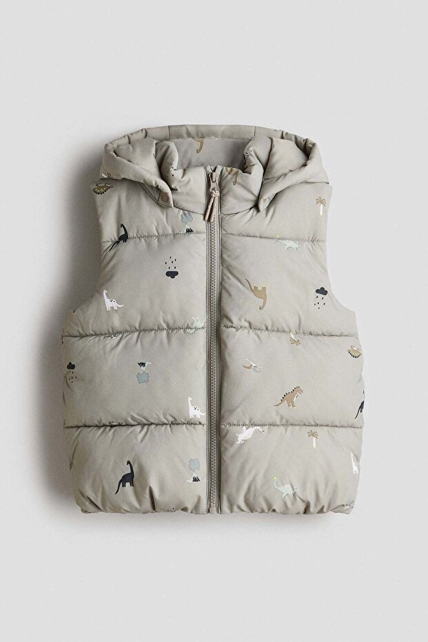 Hooded puffer gilet