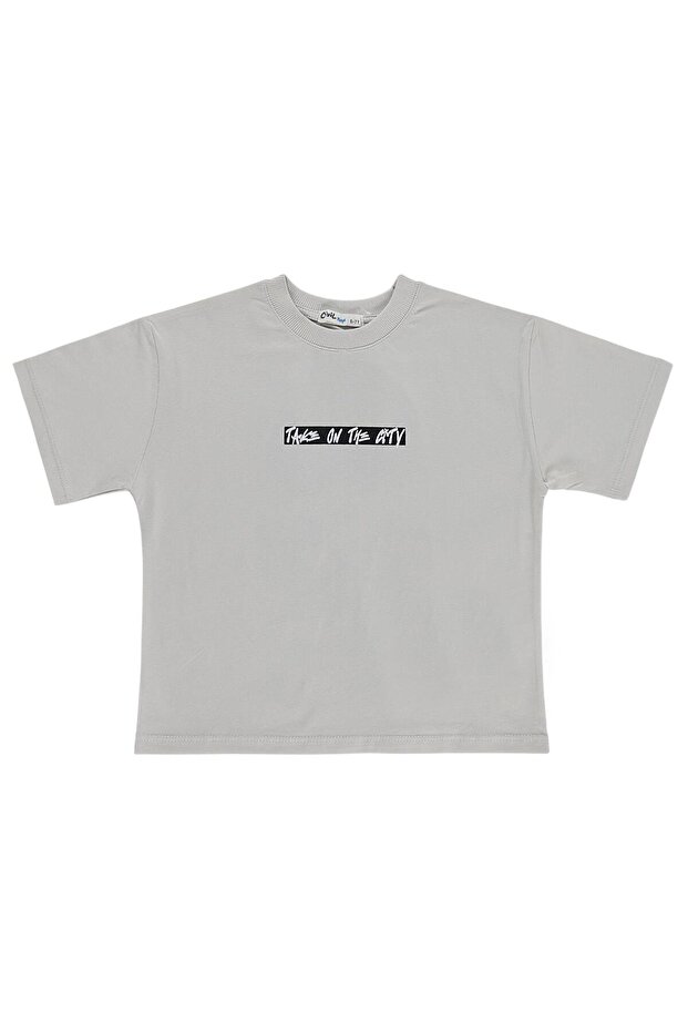Take on Printed T-Shirt for Ages 6-9 - Dark Stone Color