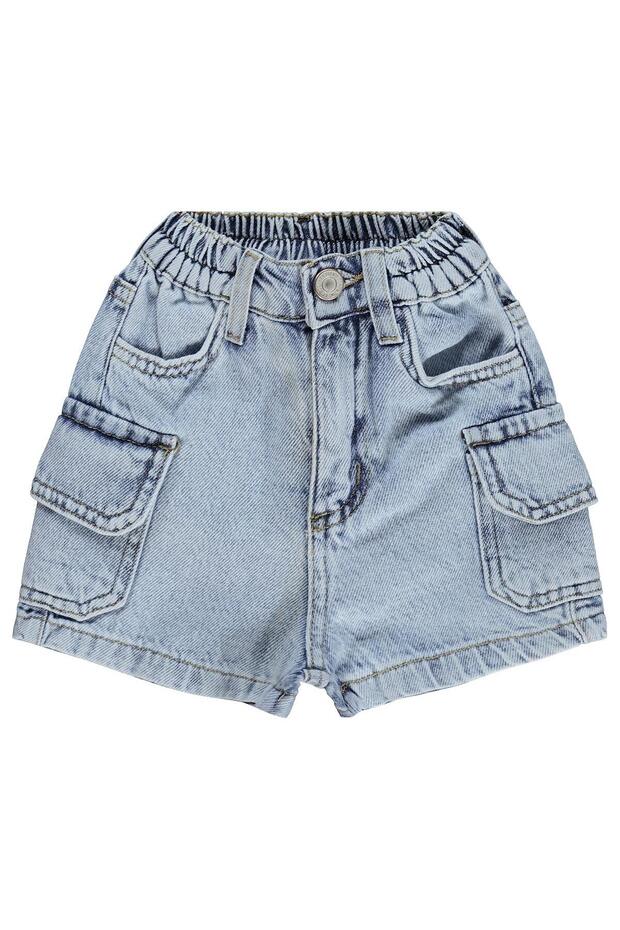 Drawstring Cargo Shorts for 2-5 Years Old with Pockets - Blue