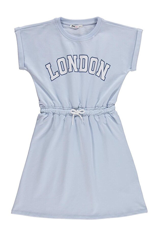 London Printed Dress for 10-13 Years Old - Blue