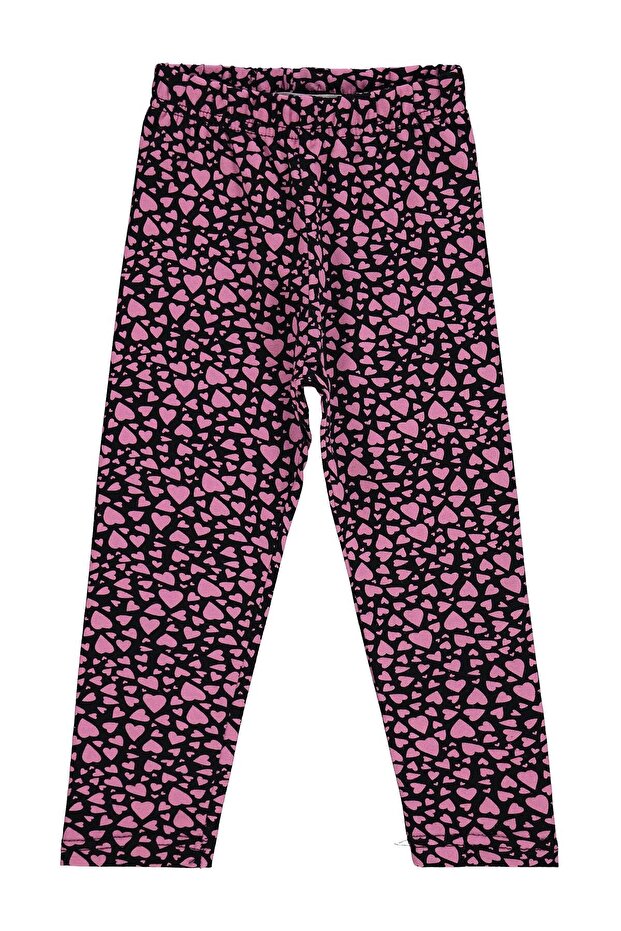 Heart Patterned Tights for 2-5 Years - Black